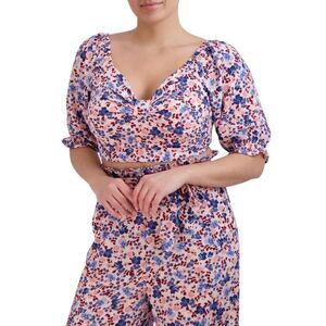 NWT BCBG Paris smocked printed top size Medium